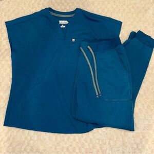 Caribbean Blue Scrub Set